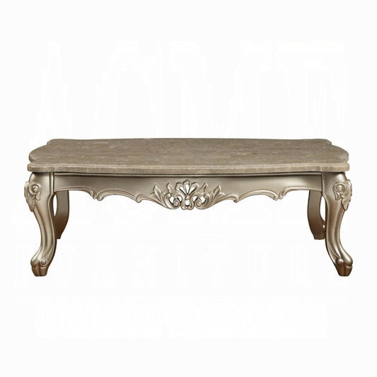 ACME Ranita Coffee Table, Marble & Champagne