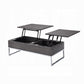 ACME Iban - Coffee Table w/Lift Top, Gray Oak & Chrome