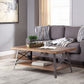 ACME Ikram Coffee Table, Weathered Oak & Sandy Black