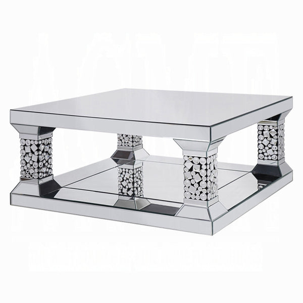 ACME Kachina Coffee Table, Mirrored & Faux Gem