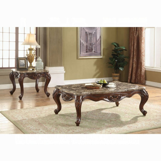 ACME Jardena Coffee Table, Marble & Cherry Oak