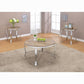 ACME Malai 3Pc Pack Coffee/End Table Set, Weathered Light Oak & Chrome