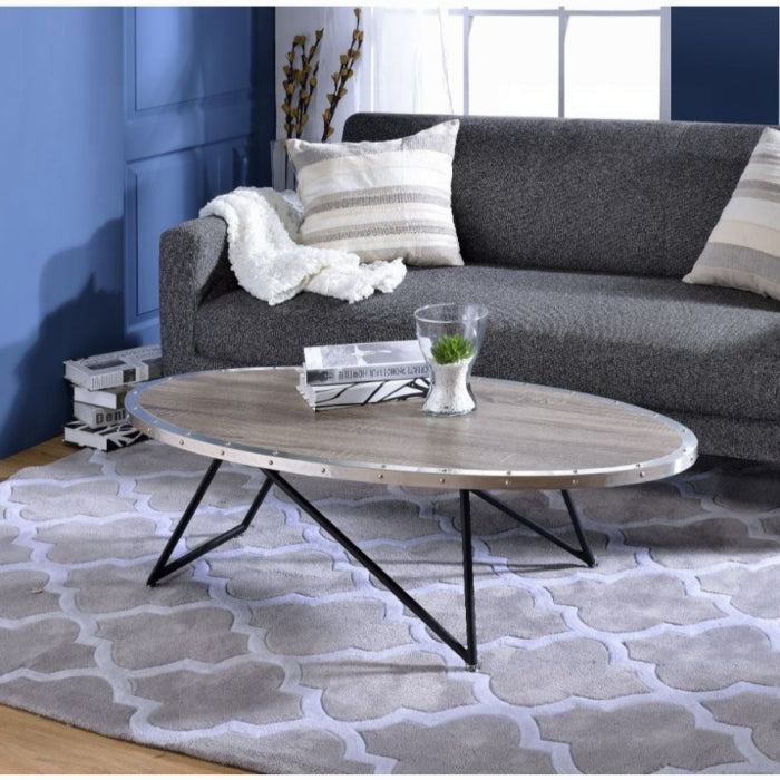 ACME Allis Coffee Table, Weathered Gray Oak