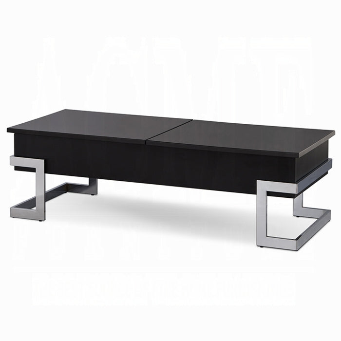 ACME Calnan Coffee Table w/Lift Top, Black & Chrome