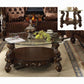 ACME Versailles Coffee Table, Cherry Oak & Clear Glass (1Set/2Ctn)