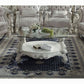 ACME Versailles Coffee Table, Bone White & Clear Glass (1Set/2Ctn)