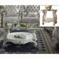 ACME Versailles Coffee Table, Bone White & Clear Glass (1Set/2Ctn)