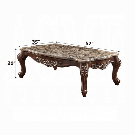 ACME Latisha Coffee Table, Marble & Antique Oak