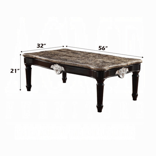 ACME Ernestine Coffee Table, Marble & Black