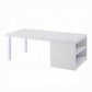 ACME Harta Coffee Table - 82330 - Scandinavian - Wood, High Gloss - White High Gloss and Chrome