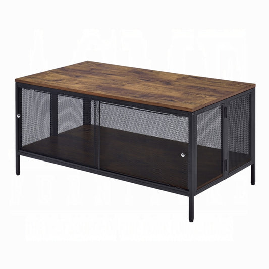 ACME Winam Coffee Table, Antique Oak & Black