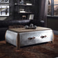 ACME Brancaster Coffee Table - 82855 - Industrial - Aluminum, Wood (Rbw), Ply - Antique Oak and Aluminum