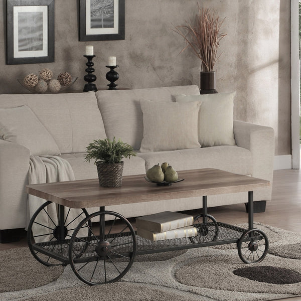 ACME Francie Coffee Table, Oak & Antique Gray