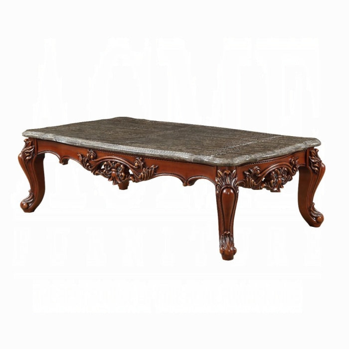 ACME Eustoma Coffee Table, Marble & Walnut