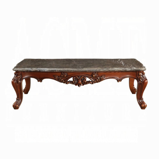 ACME Eustoma Coffee Table, Marble & Walnut