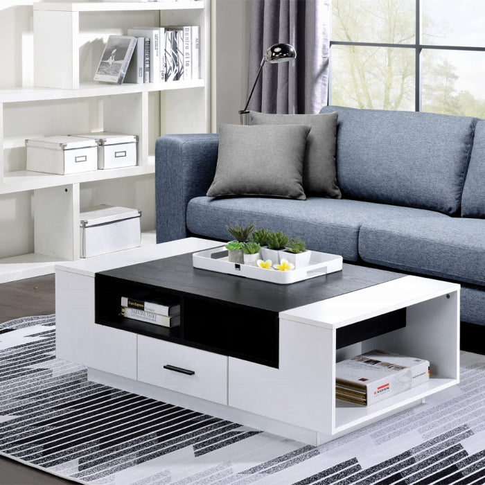 ACME Armour Coffee Table - 83135 - Scandinavian - Veneer (Melamine), MDF, PB - White and Black