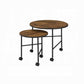 ACME Oblis 2Pc Pk Nesting Tables - 83150 - Industrial - Metal Tube (Iron), Paper Veneer (PU), PB - Vintage Oak