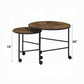 ACME Oblis 2Pc Pk Nesting Tables - 83150 - Industrial - Metal Tube (Iron), Paper Veneer (PU), PB - Vintage Oak