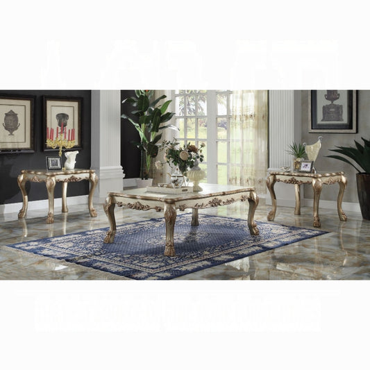 ACME Dresden Coffee Table, Gold Patina & Bone