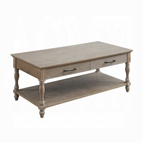 ACME Ariolo Coffee Table - 83220 - Traditional - Wood (Pine, Poplar), MDF - Antique White