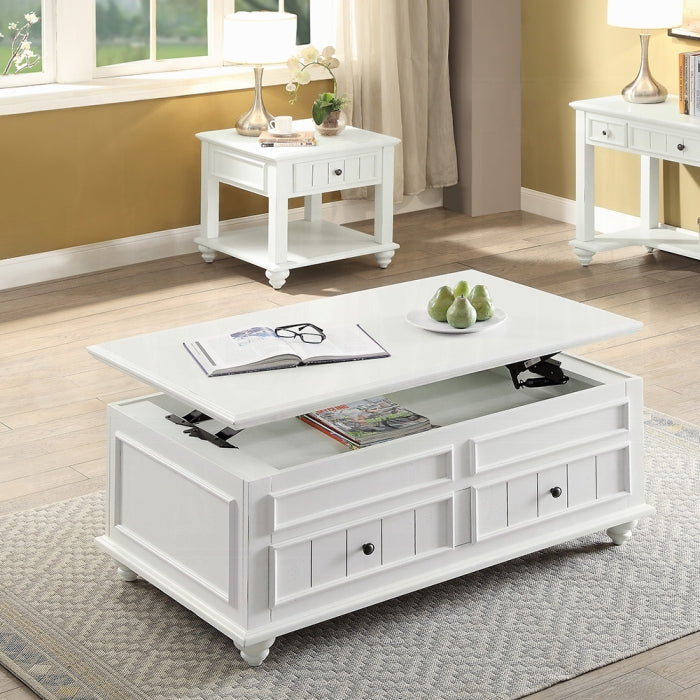 ACME Natesa Coffee Table w/Lift Top, White Washed