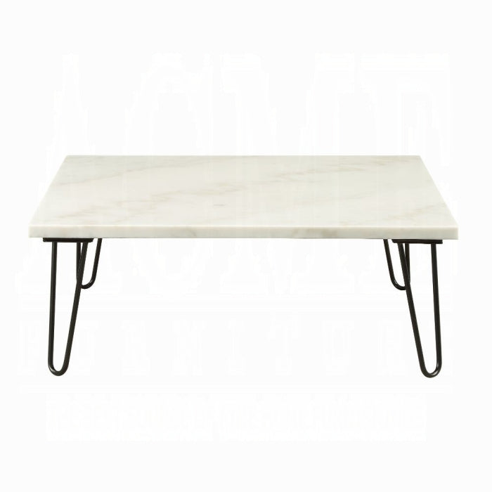 ACME Telestis Coffee Table, White Marble & Black