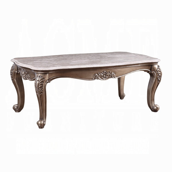 ACME Jayceon Coffee Table - 84865 - Traditional - Marble, Wood (Poplar) - Marble and Champagne