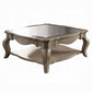 ACME Chelmsford Coffee Table, Antique Taupe & Clear Glass