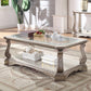 ACME Northville Coffee Table, Antique Silver & Clear Glass