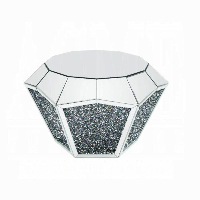 ACME Noralie Coffee Table - 88005 - Glam - Mirror, Glass, MDF, Faux Diamonds (Acrylic) - Mirrored and Faux Diamonds