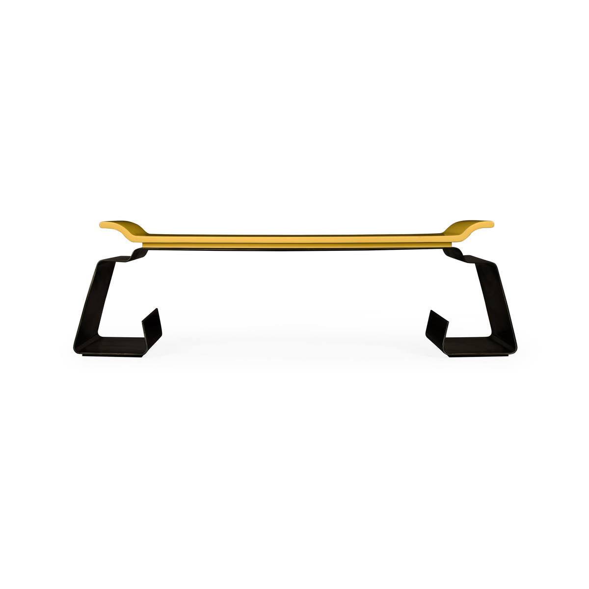 Asian Peking Yellow & Bronzed Iron Coffee Table