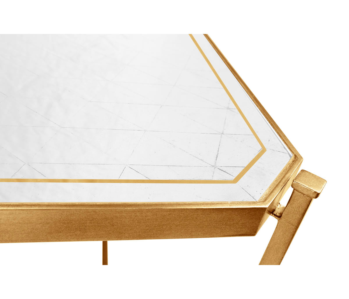 Églomisé & Gilded Iron Rectangular Coffee Table