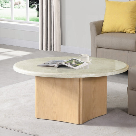 Qwin Coffee Table W/Marble Top