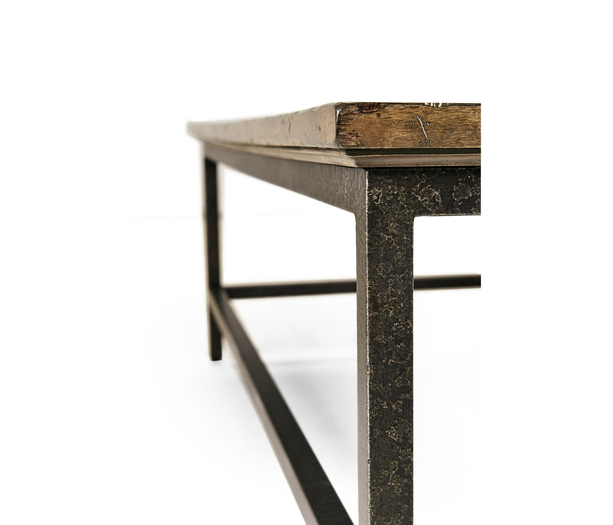 Medium Driftwood Square Coffee Table with Iron Base