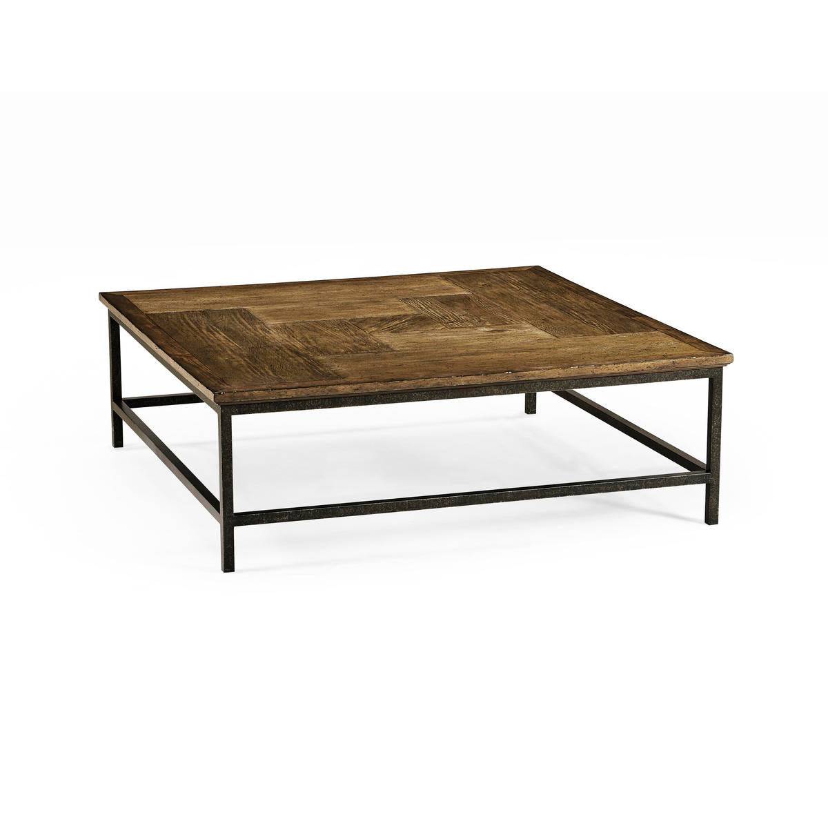 Medium Driftwood Square Coffee Table with Iron Base