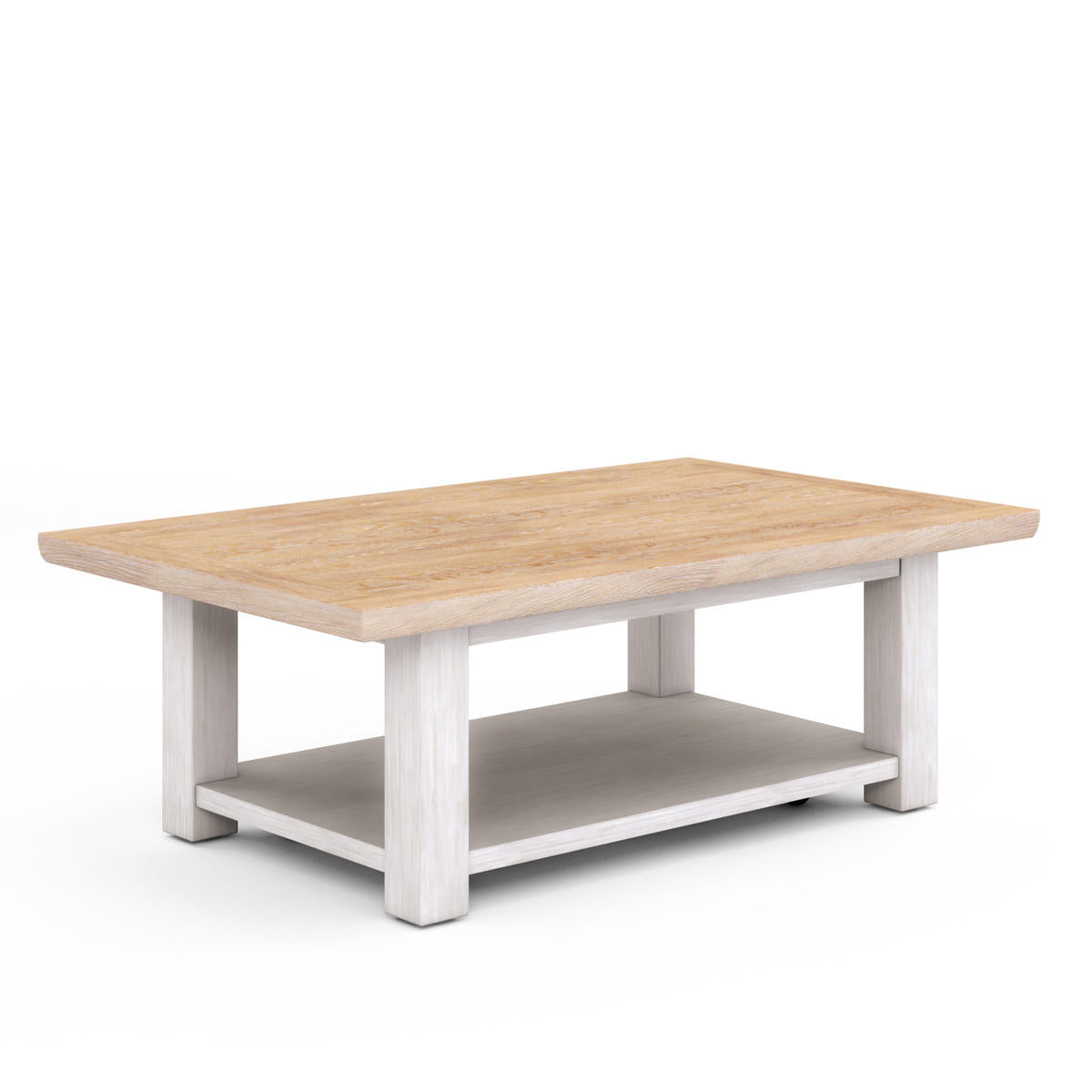 Chestnut & Accent White Coffee Tables