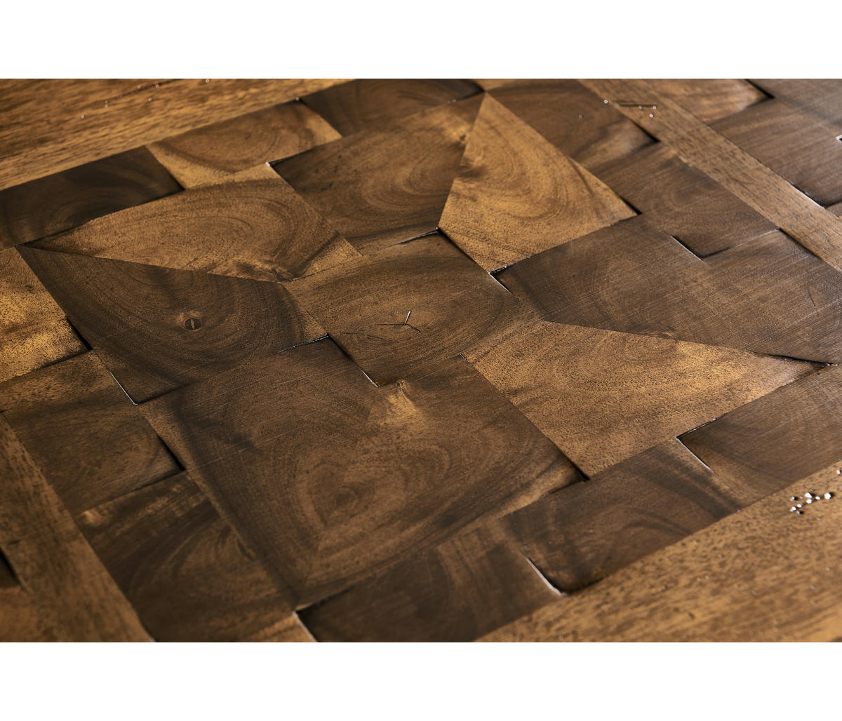 Walnut Rectangular Parquet Oyster Coffee Table