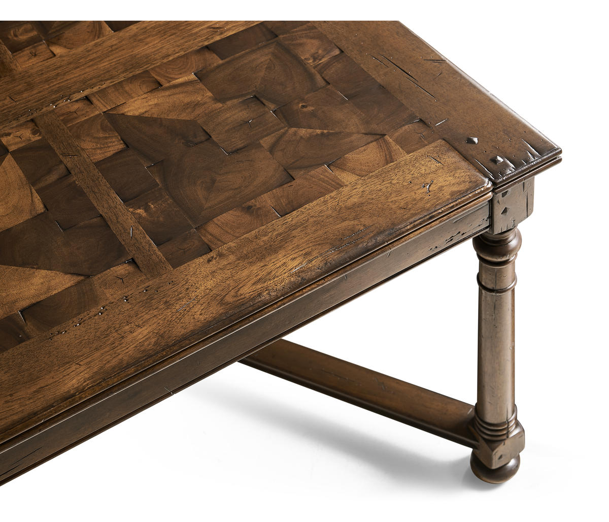 Walnut Rectangular Parquet Oyster Coffee Table