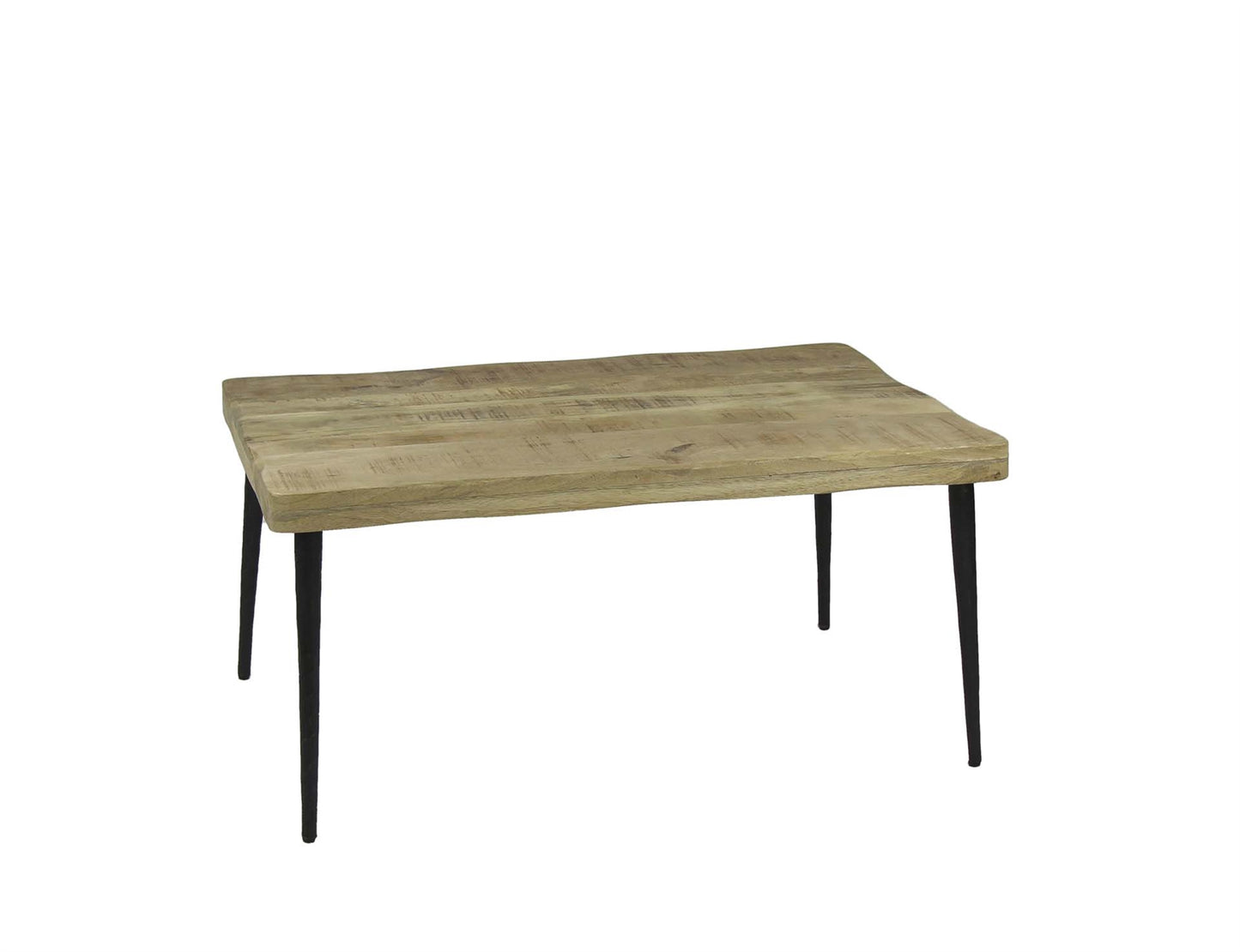 Mango Wood & Hammered Iron Coffee Table - Natural/Black