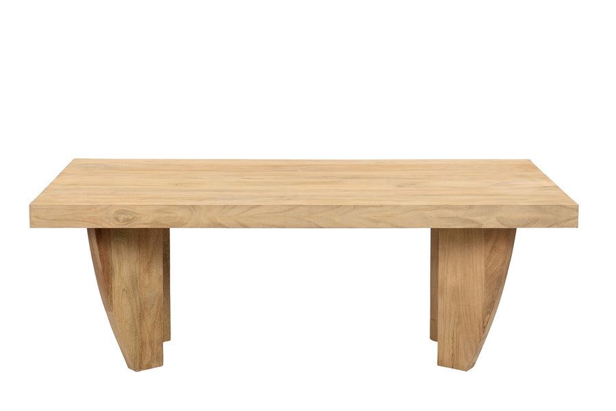 Mango Wood Coffee Table Oak Finish - Sandblasted Oak Fini