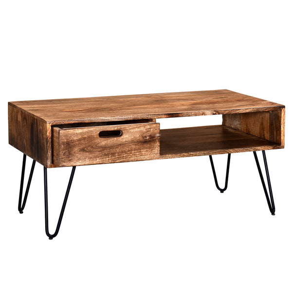 Jaydo Coffee Table in Natural Burnt and Black