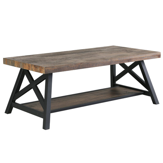 Langport Coffee Table in Rustic Oak and Black