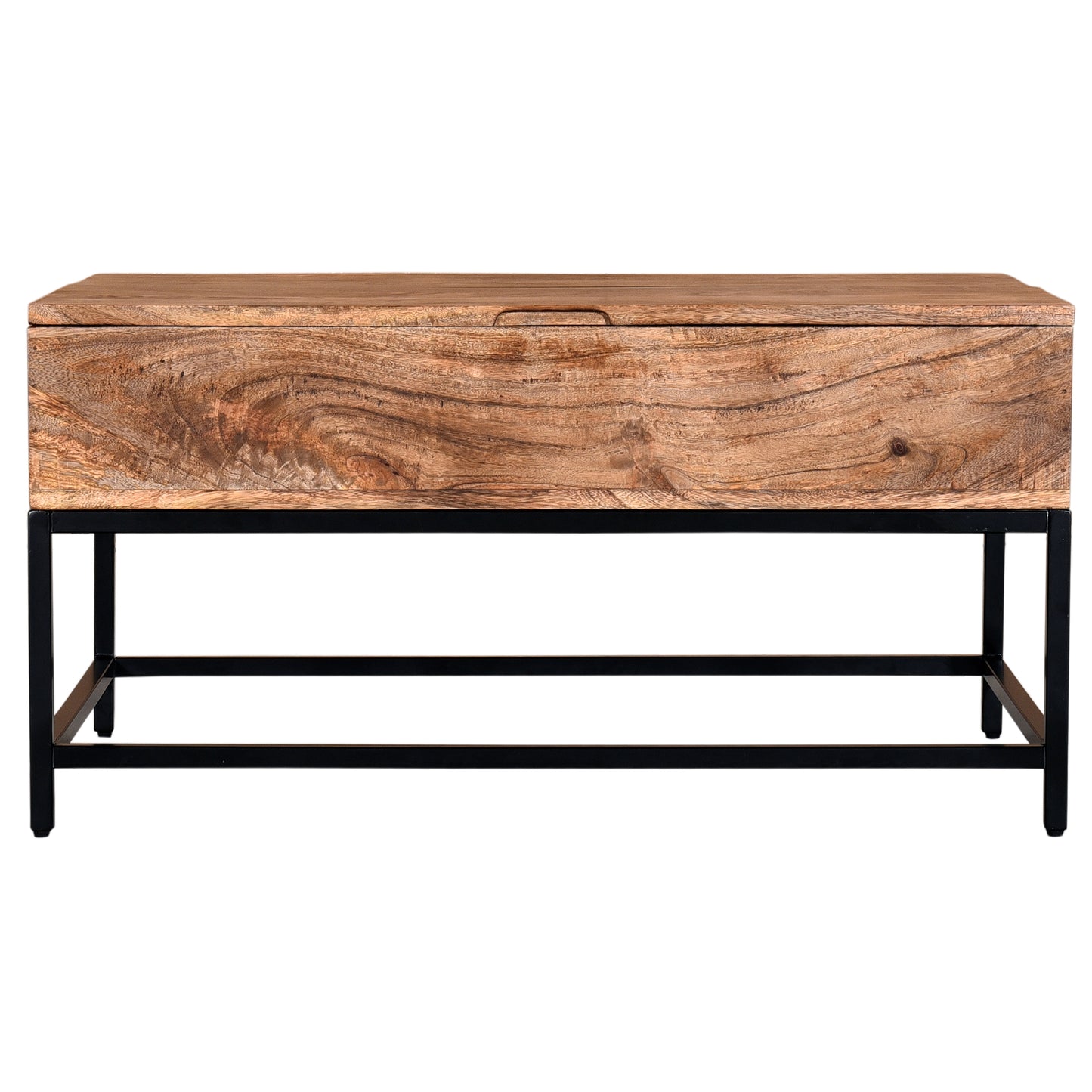 Ojas Lift-Top Coffee Table in Natural Burnt and Black