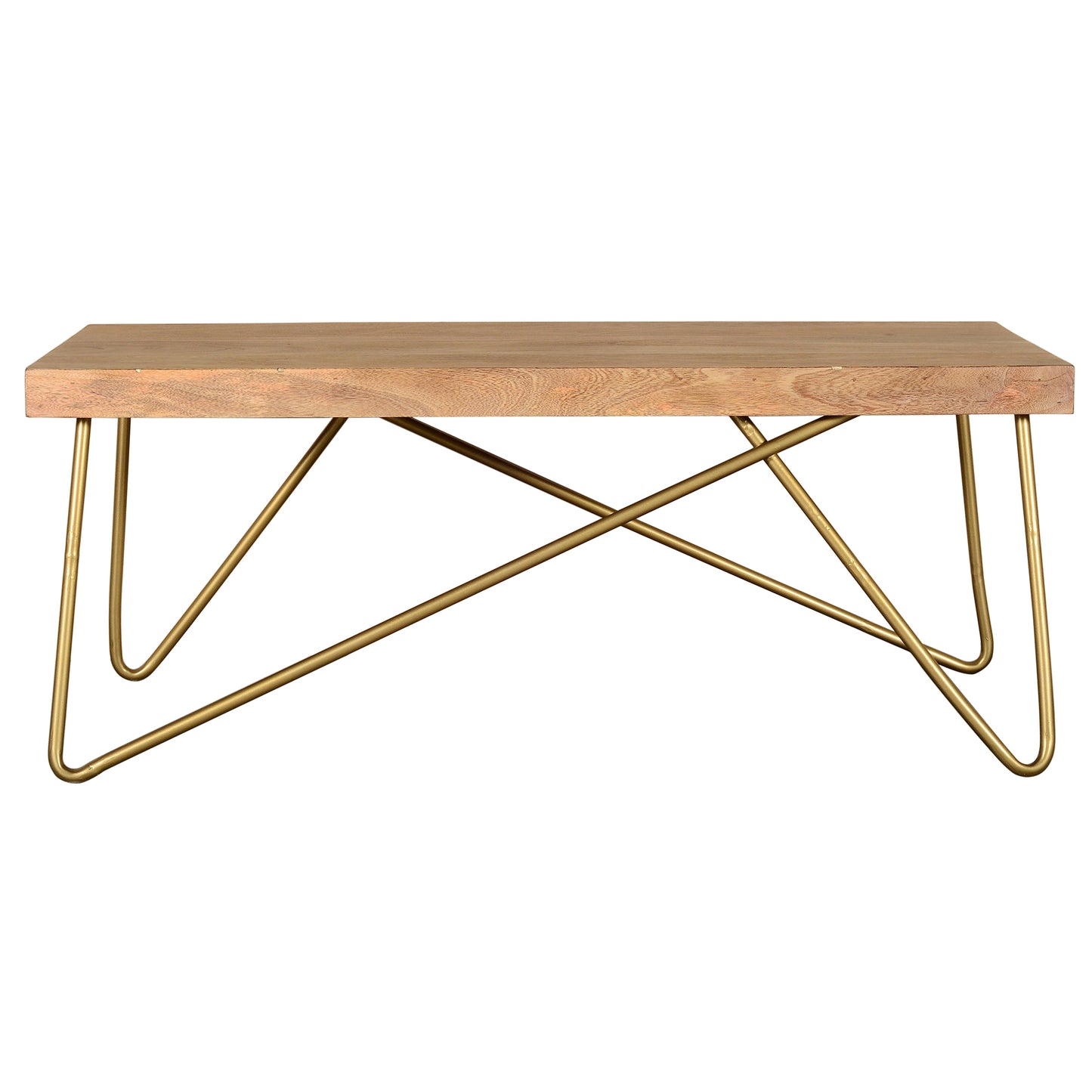 Madox Coffee Table in Natural and Aged Gold