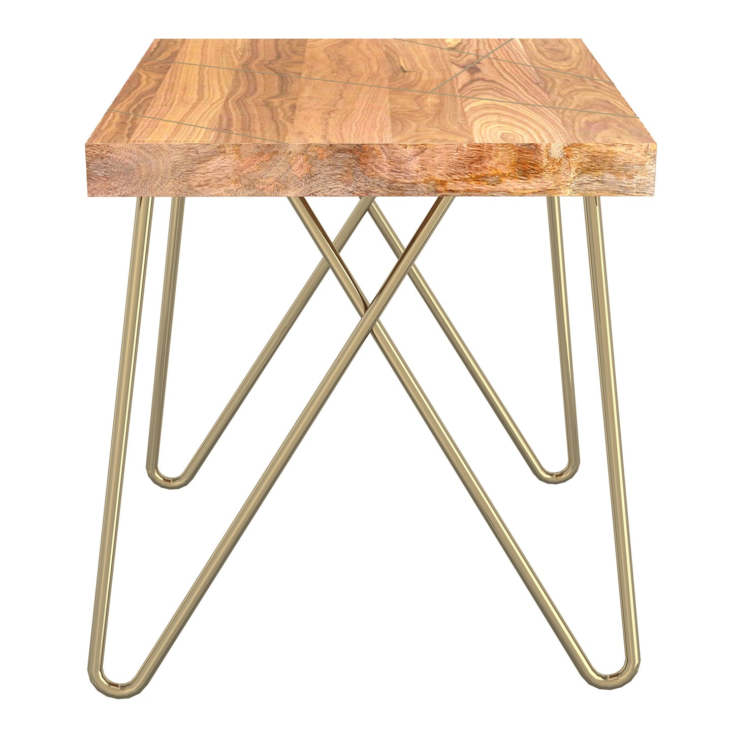 Madox Coffee Table in Natural and Aged Gold