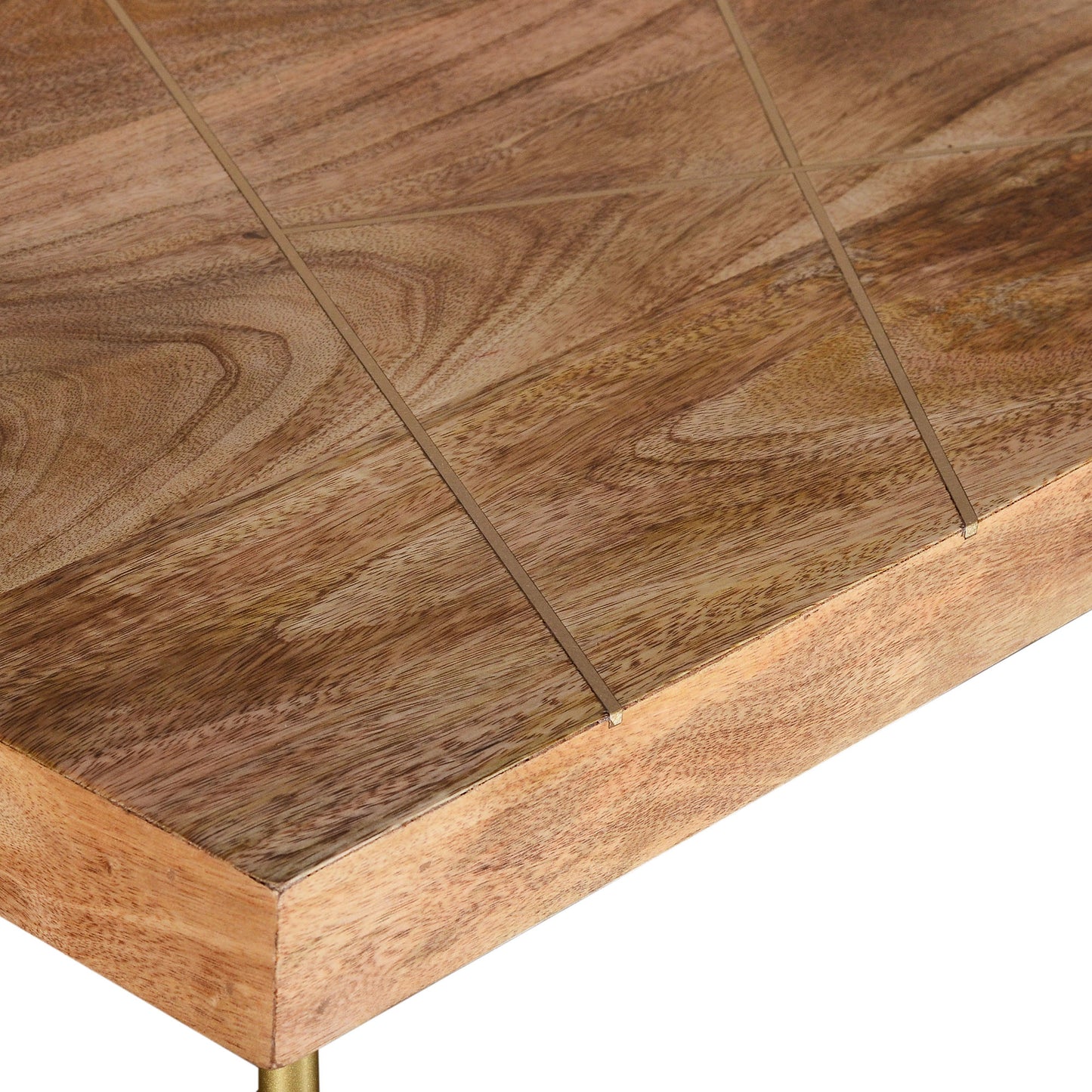 Madox Coffee Table in Natural and Aged Gold