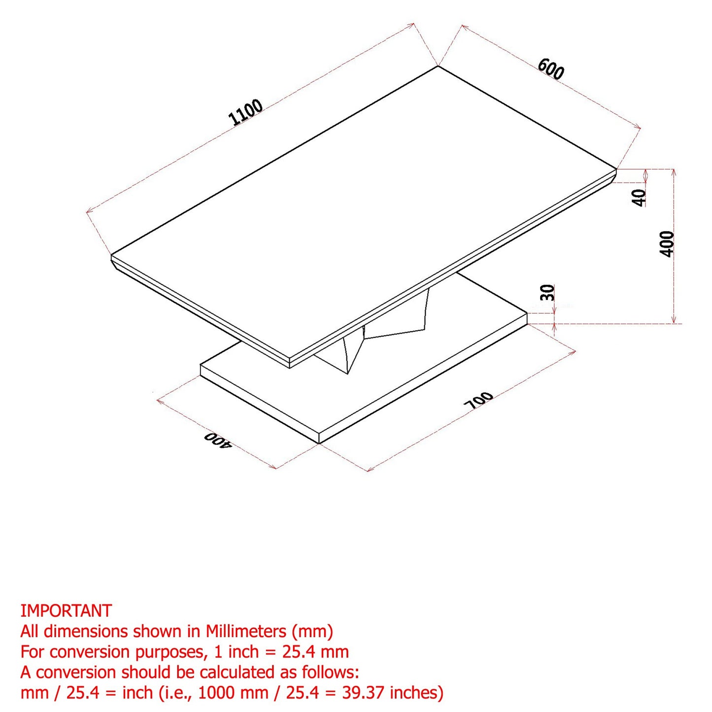 Napoli Coffee Table in Light Grey