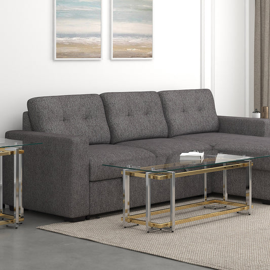 Florina Rectangular Coffee Table in Silver and Gold