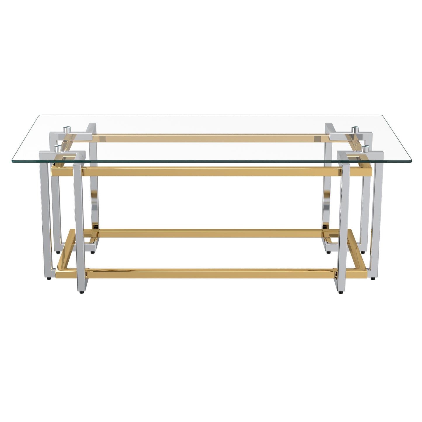 Florina Rectangular Coffee Table in Silver and Gold