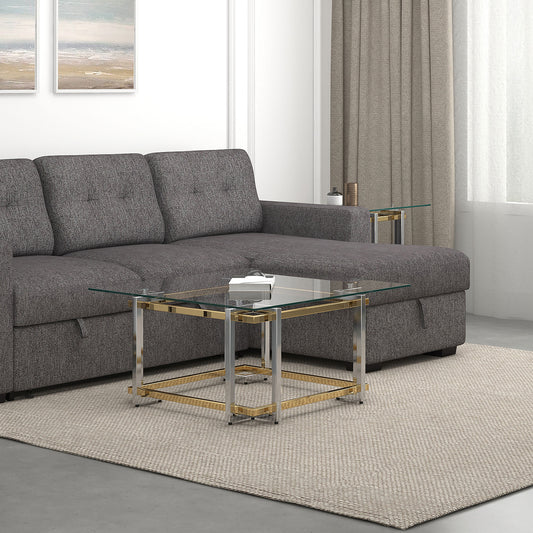 Florina Coffee Table in Silver and Gold